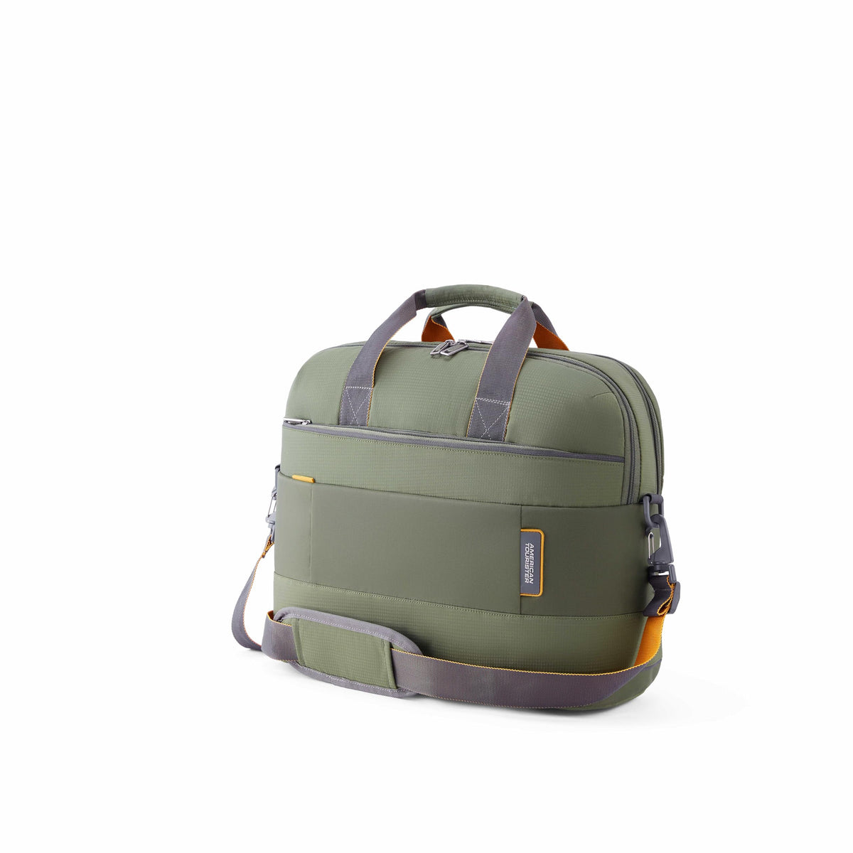 American Tourister Urban Biz Office Briefcase | 2 Compartments | Front Quick-Access Pocket | 14 Inch Laptop Compatible | Messenger Bag for Business | Detachable Shoulder Strap | Green