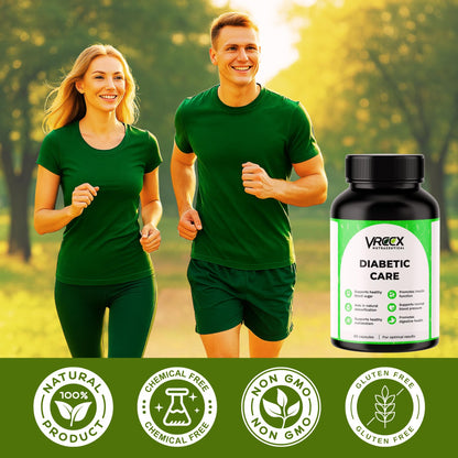 VREEX Diabetic Care Karela Jamun Neem Fenugreek Extract Capsules | Blood Sugar Support & Metabolism Booster | Herbal Wellness Supplement | 60 Veg Capsules