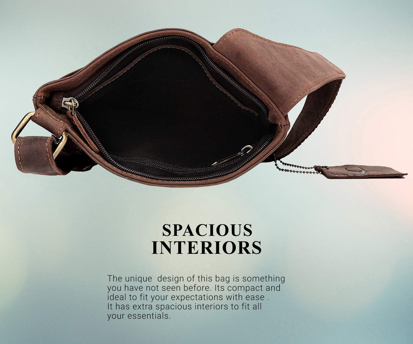 WildHorn Genuine Leather Utility Sling Bag for Men | Stylish, Functional & Spacious | Adjustable Strap | 1-Year Warranty