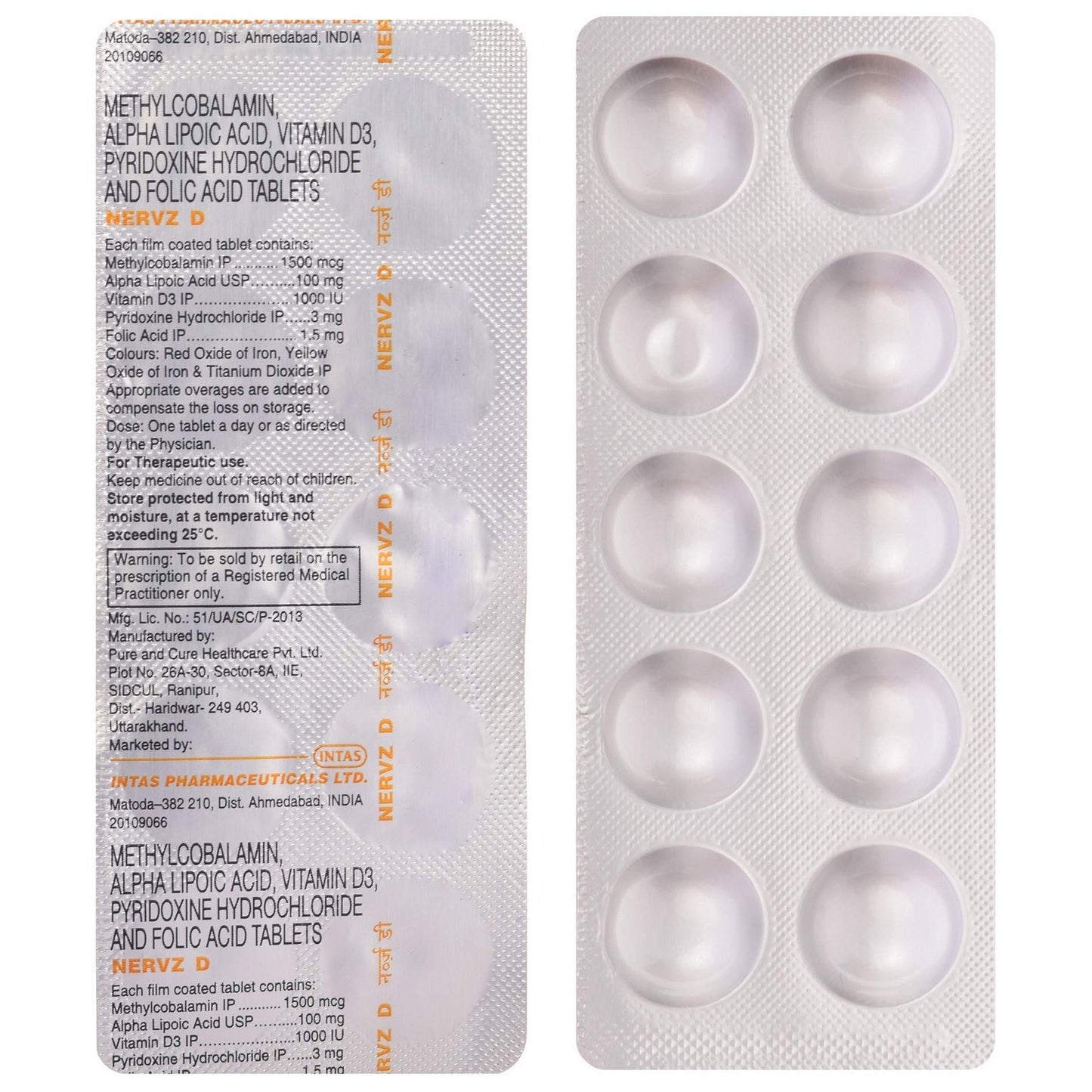 Nervz D - Strip of 10 Tablets