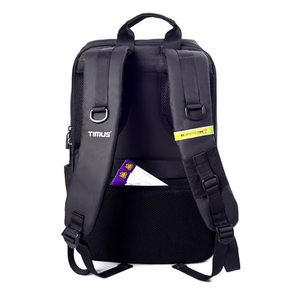 Timus Tokyo Black Professional Laptop Backpack for Men & Women 28 L with 15.6 Inch Laptop Compartment | Water resistant with USB Port Anti-Theft Bag | Premium Polyester Fabric