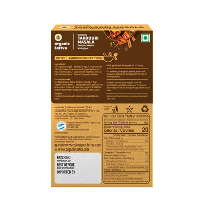 Organic Tattva, Organic Tandoori Masala Powder - 100 Gram | No Artificial Additives and NO Pesticides