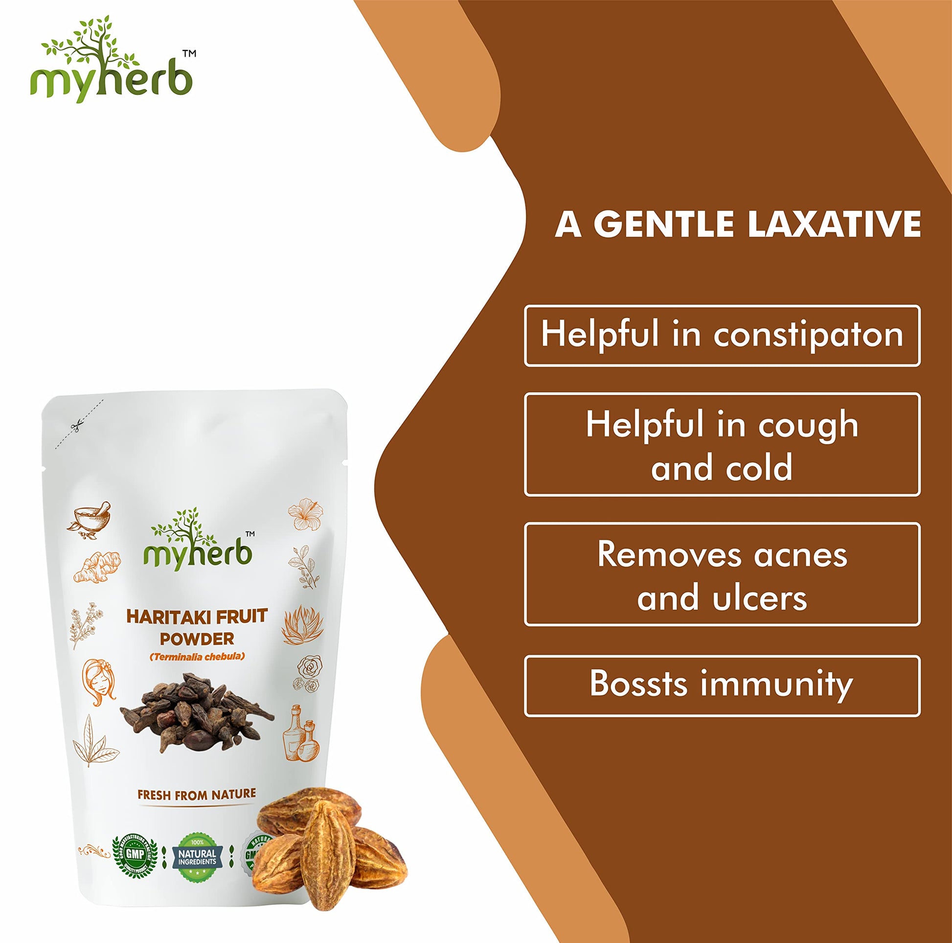 MYHERB 100% Natural Organic Haritaki Powder || 227 Gm/0.5 Lbs || Termin- image 5