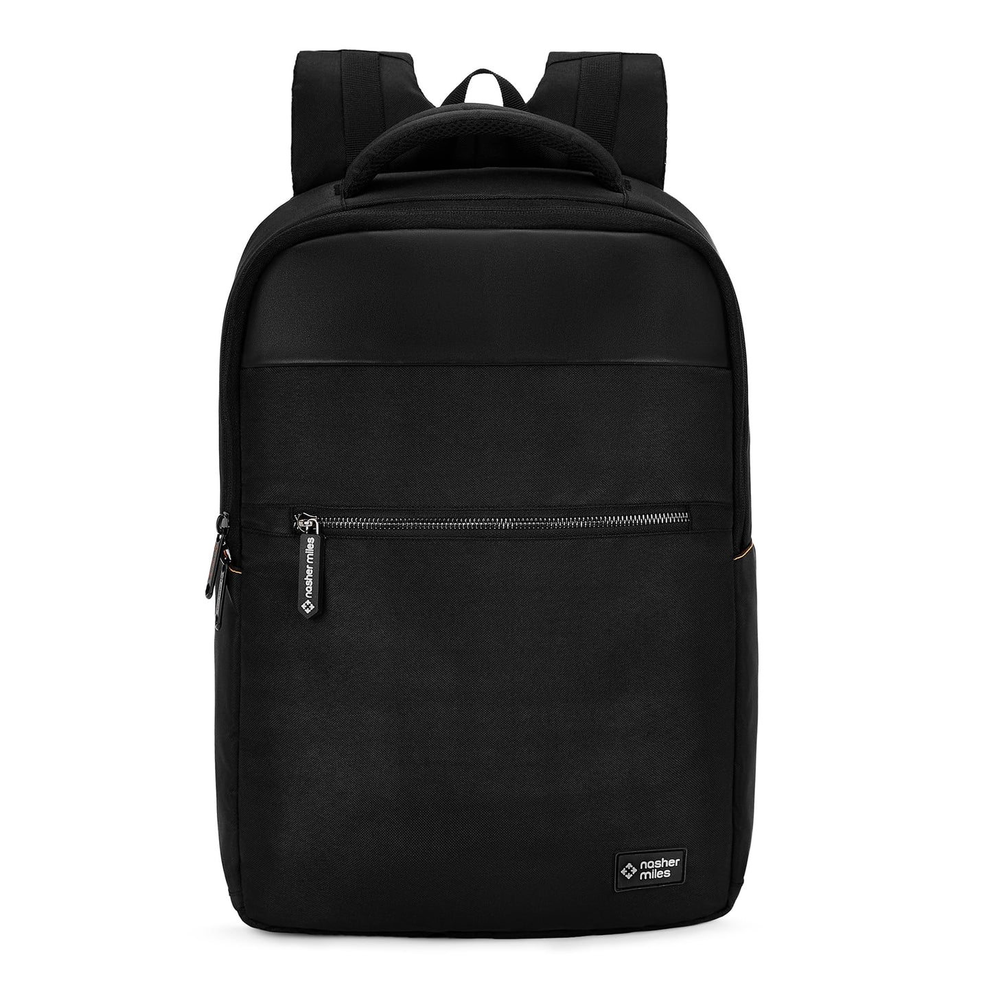 Nasher Miles Traverse Corporate Backpack | Premium Polyester & PU Laptop Backpack 24L | Ideal for Office, College, School & Travel | Men, Women, Boys, Girls (Black)