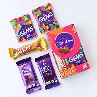 TIED RIBBONS Rakhi for Brother with Chocolate Gift Pack - Set of 2 Rakhi for Kids with Cadbury Celebrations Chocolates and Roli Chawal Tikka