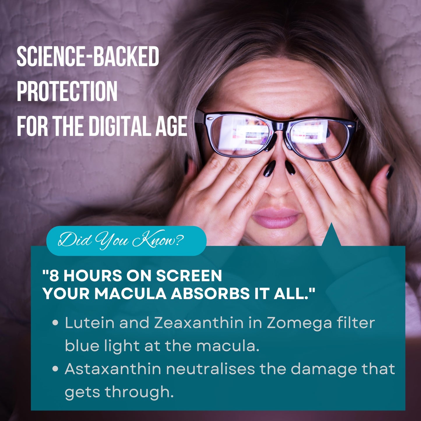 ZOMEGA Omega-3 Eye Health Softgel Capsules with Lutein, Zeaxanthin & Astaxanthin | Vision Support, Blue Light Protection & Retinal Health | Advanced AREDS-Inspired Formula | 10 Softgels