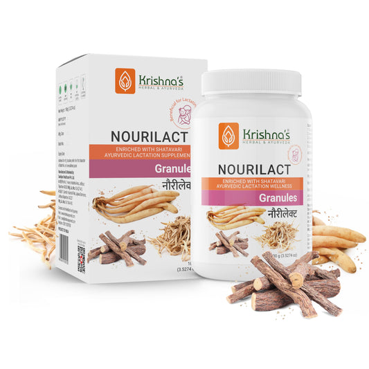 Krishna's Nourilact Granules - Blend of 6 Powerful Herbs | Enriched with Shatavari | Support Lactation, Digestion & Postnatal Energy - 100 gm