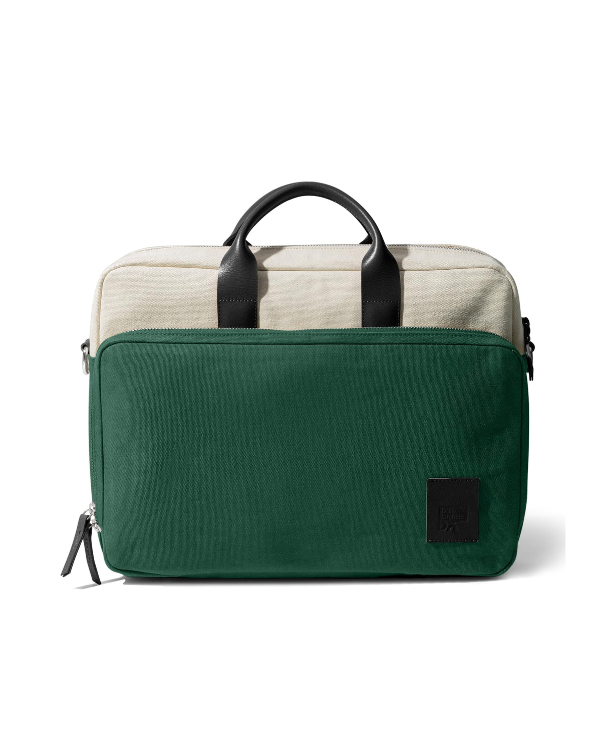 DailyObjects 100% Cotton Canvas Commute Laptop Messenger (11L) Unisex bag | Travel Shoulder Handbag With Trolley Sleeve | Metal Zip Closure, Leather Handles | Padded Laptop Compartment For 14"