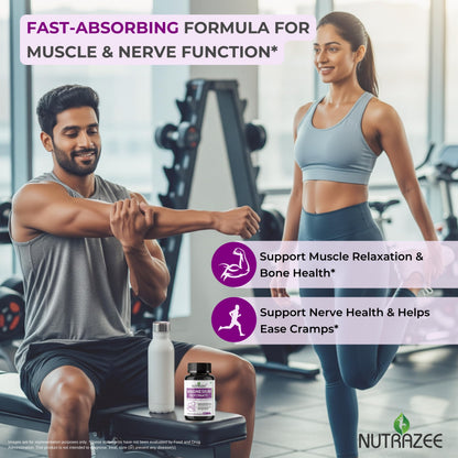 Nutrazee Magnesium Glycinate Supplement Chelated High Absorption for Muscle Recovery, Sleep & Nerve Health, for Men & Women, 90 Capsules