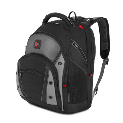 WENGER SYNERGY 16 Inch Laptop Backpack with Tablet Pocket, Padded compartment in Black/Grey (26 Litre)-blend of style & function, Swiss designed, 600635