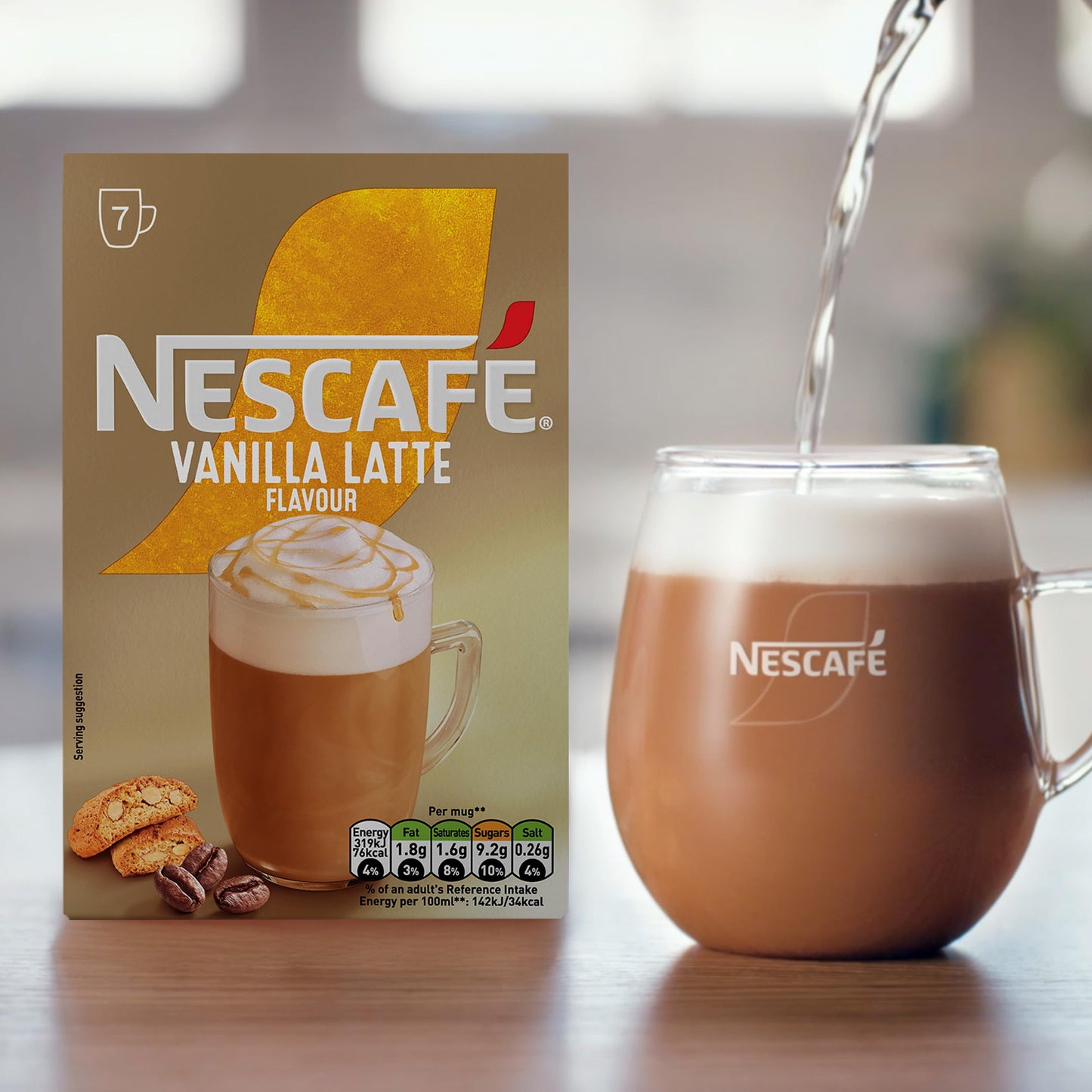 NESCAFÉ Vanilla Latte Instant Coffee 7 x 18.5g Sachets