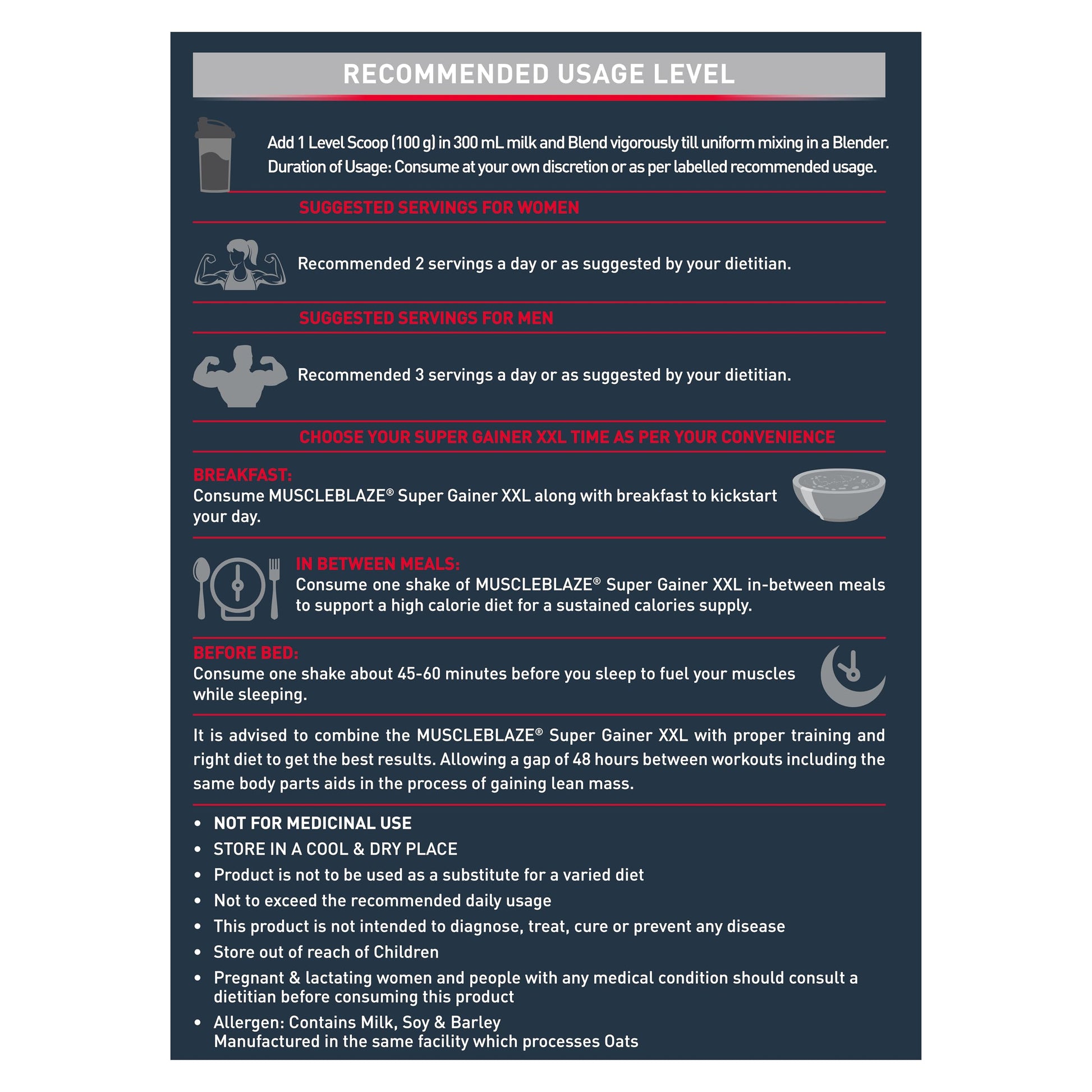 MuscleBlaze Super Gainer Xxl Powder (Chocolate Bliss,1 Kg / 2.2Lbs,10 S- image 6