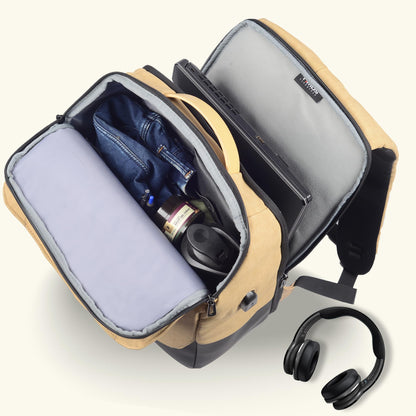 Timus Magnet Business Premium Backpack Waterproof fit 15.6 Inch Laptop Backpack with USB Charging Port | 22 Liters Travel Durable Backpack for Men and Women and Working Professional in Beige Color