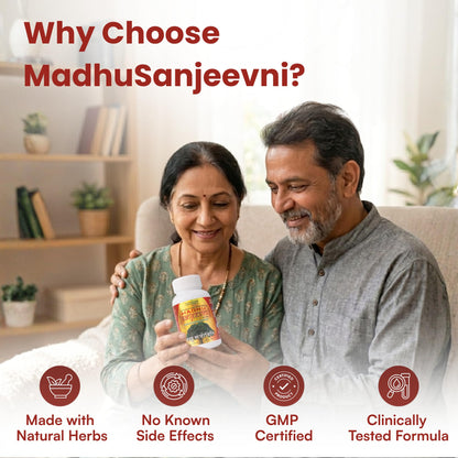CARAM MadhuSanjeevini Diabetic Care tablets | Controls blood sugar levels with Gudmar, Jamun, Karela, Bael and 24 more | Supports Healthy Insulin Balance | Pure Ayurvedic Product (60 Tablets)