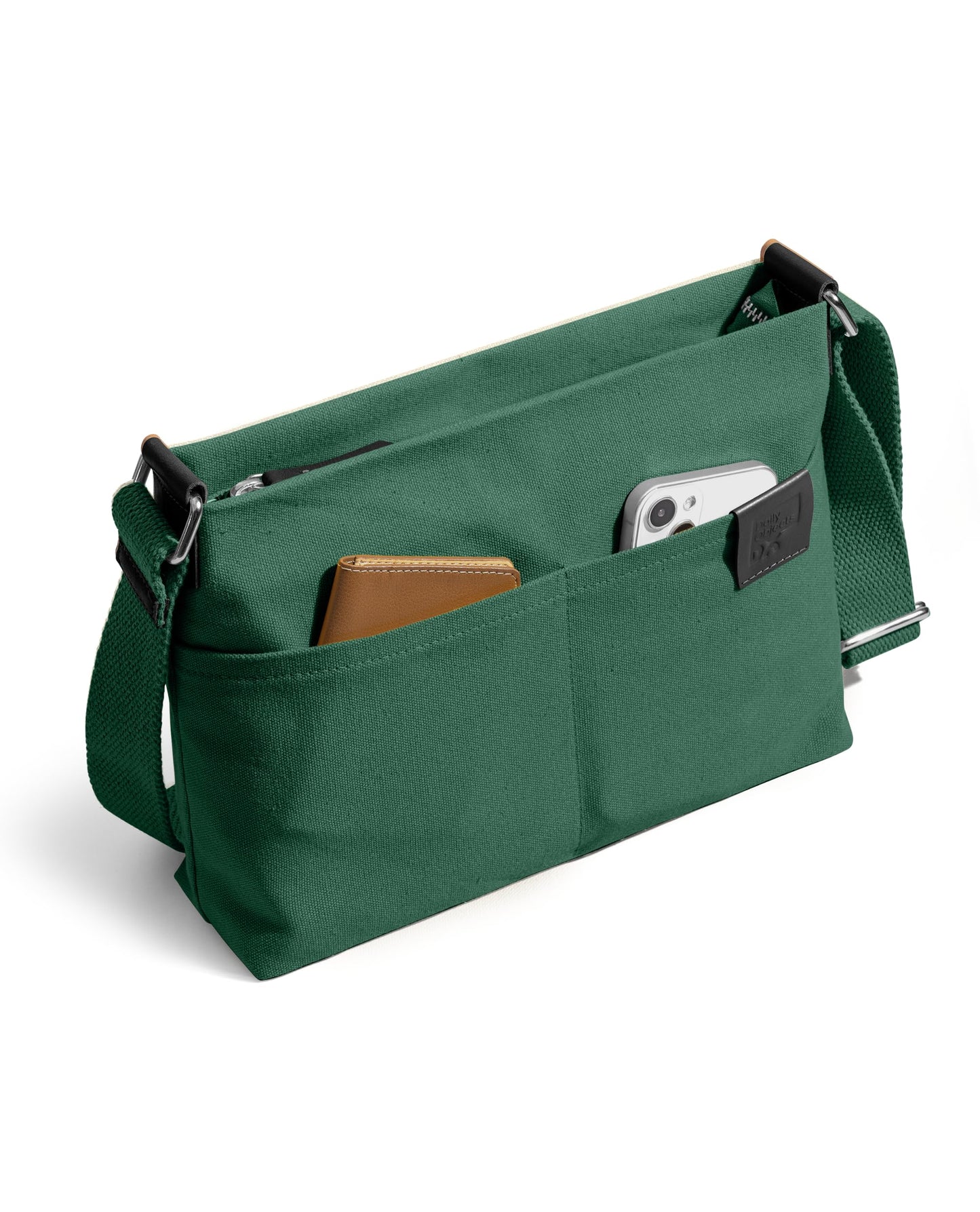 DailyObjects Unisex All Sunday Sling Crossbody Bag| Premium-Quality Solid Canvas Purse With Slip Pockets| Ergonomic Design| Handcrafted| Adjustable Shoulder Strap| Men & Women Essentials| Forest Green