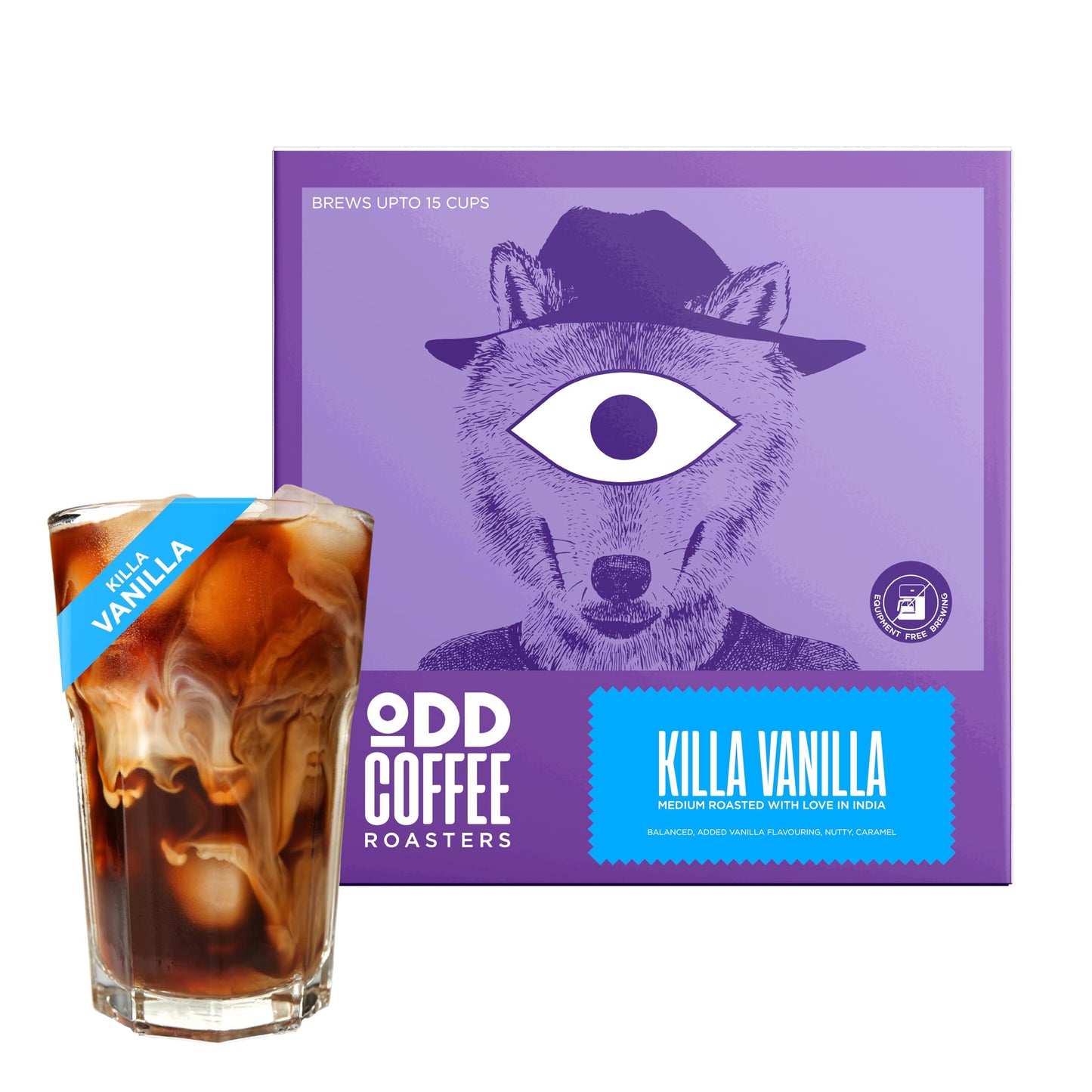 ODD COFFEE ROASTERS Vanilla Cold Brew Coffee Bags | 5 Bags Makes 15 Cups | Easy 3-Step Overnight Brew | No Equipment Needed | 100% AAA Grade Specialty Arabica | Sourced from Chikmagalur