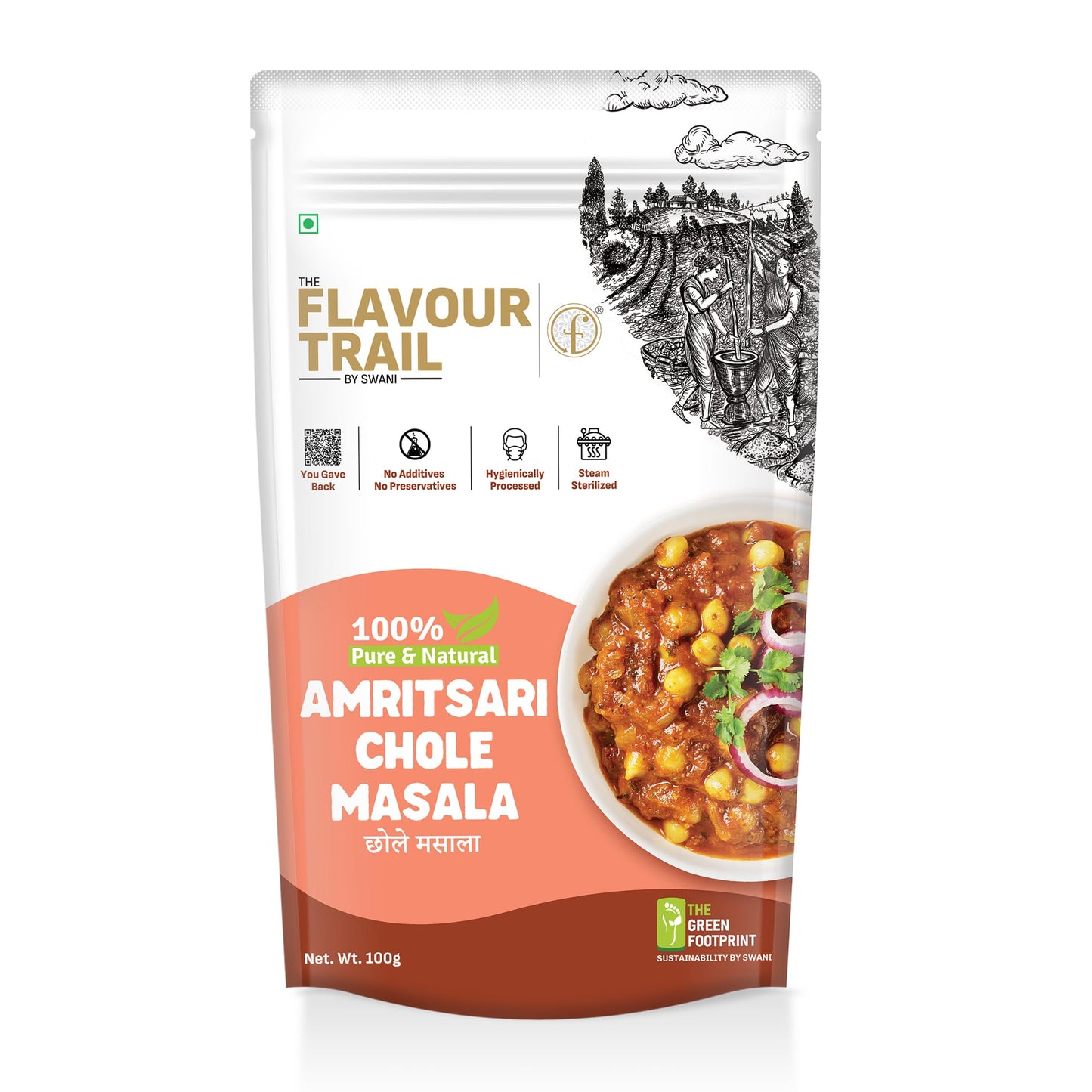 The Flavour Trail Pure & Natural Amritsari Chole Masala| No Nasties| Natural & Pure| No Preservatives| 100gm