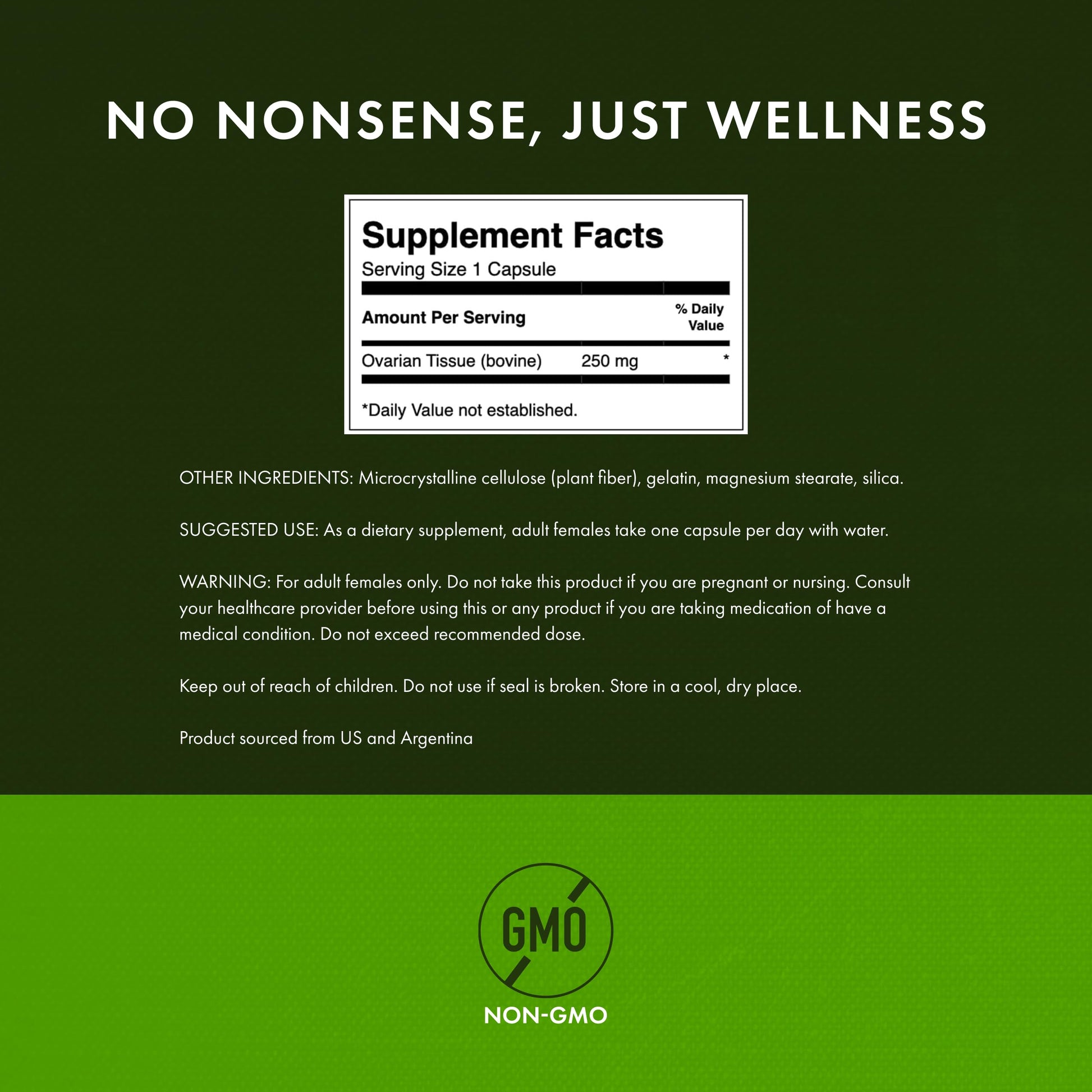 Swanson Raw Ovarian Glandular 250Mg 60 Capsules- image 6