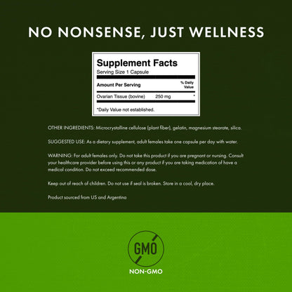 Swanson Raw Ovarian Glandular 250Mg 60 Capsules- image 6