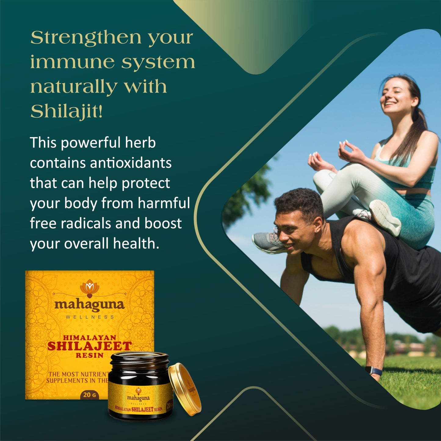 Mahaguna Shilajit Gold Resin - 20g | Helps in boosting Stamina | 100% Ayurvedic