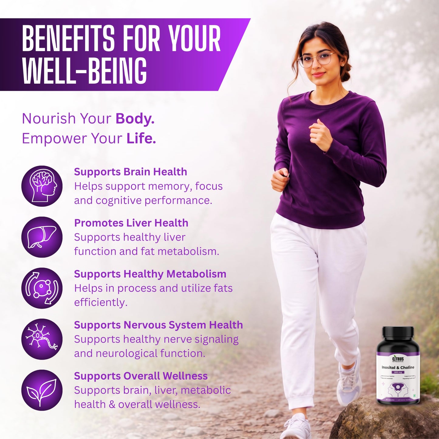 CITRUS NUTRACEUTICALS Choline & Inositol 500mg Capsules