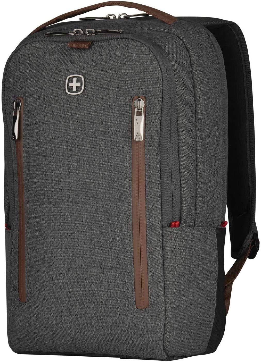 WENGER CITYUPGRADE 16 Inch Laptop Backpack with Satchel, Tablet Pocket in Grey (15 Litre)-blend of style & function, Swiss designed, 606489