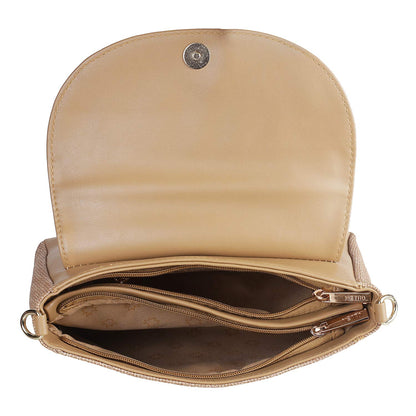 Metro Womens Synthetic Beige Flap Over Sling (One Size)