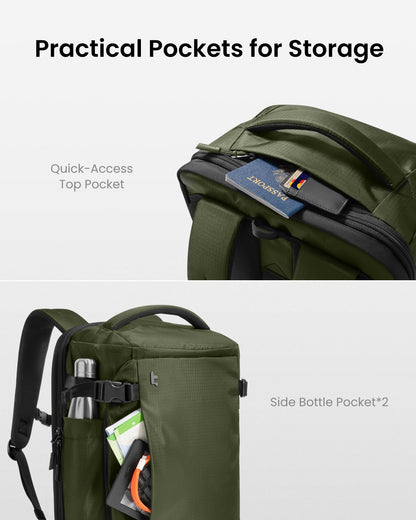 Tomtoc Navigator-T66 Lite Travel Laptop Backpack 16inch/28L-Green