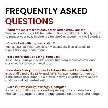 Puricyn by Purple Life Sciences | Antioxidant & Anti-Inflammatory Supplement | Supports Glucose & Insulin | Energy & Immunity Support | 30 Capsules