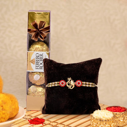 TIED RIBBONS Rakhi for Brother with Chocolates - Designer Rakhi with Chocolate Box (4 pcs), Rakshabandhan Special - Rakhi Gift for Brother