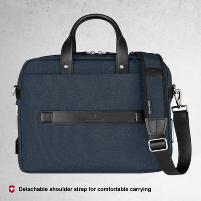 Victorinox Swiss Designed Business Bag, Architecture Urban 2 Briefcase with 14-inch Laptop Pcket, Tablet Pocket, (16 litres), Blue, 612671 | Business Travel Office Bag For Men