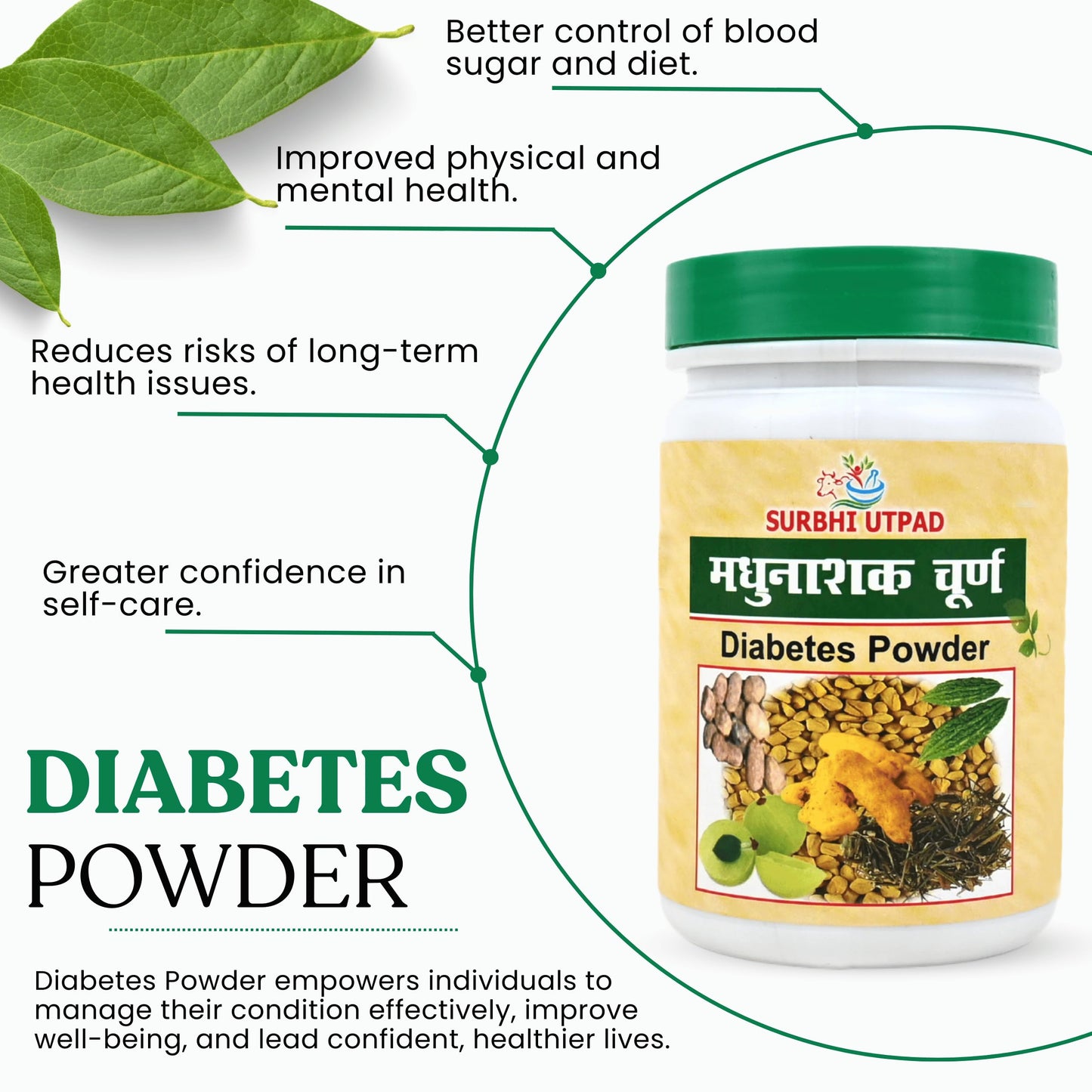 SURBHI UTPAD Karela Jamun Ayurvedic Diabetic Detox Powder with 10 Herbs- image 4