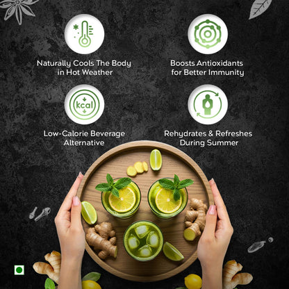 Pushp Brand Jal Jeera Powder (Masala) 100 g BOX | Pack of 1 | Instant Drink Mix Masala for Refreshing Summer Drink & Chat, Mint & Cumin Blend, No Artificial Colours | Hygienically Packed |