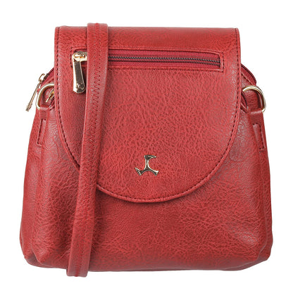 Mochi Maroon Faux Leather Secure Magnet Snap Casual Sling Bag For Women (66-6674)
