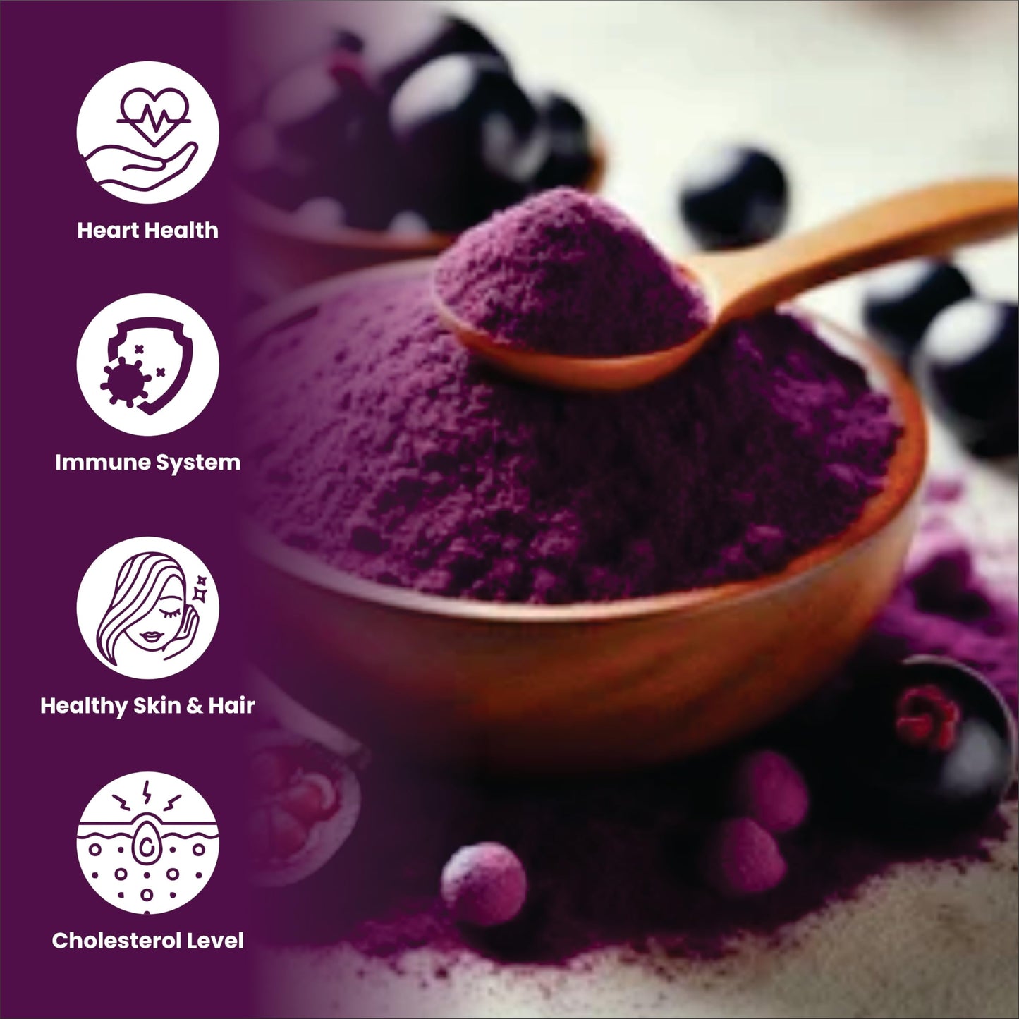 SMART ORGANICS Jamun Seedless Powder | Pure and Natural Herbal Nutrition | Plant Based Supplement for Daily Wellness Immunity Support Sugar Balance and Digestive Care (100gm)