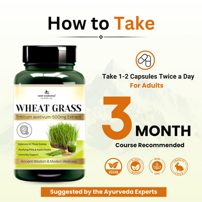 Deep Ayurveda Wheat Grass Vegan Capsules