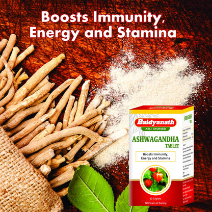 Baidyanath Asli Ayurved Ashwagandha Tablet | Immunity Booster | Antioxidant | Rejuvenate Mind & Body - 60 Tablets