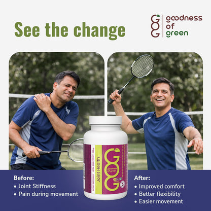 Goodness Of Green Joint Health Supplement, For Joint Support, Reduces Inflammation & Stiffness, Turmeric & Black Pepper Extract, Herbal Capsules Grown in Right Soil, 30 Veg Capsules