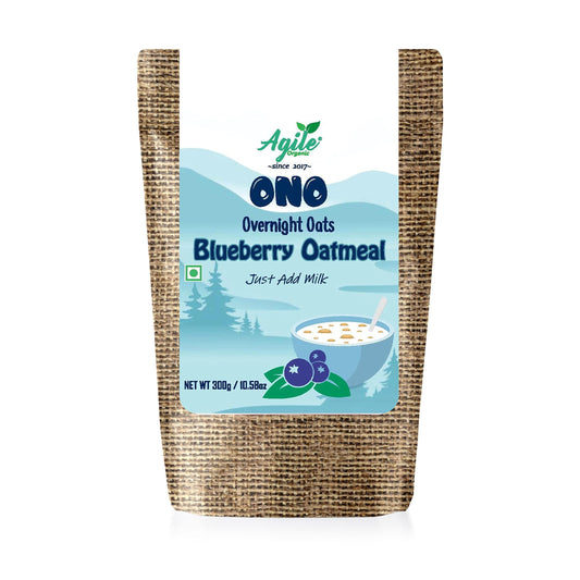 Agile Organic ONO - Blueberry Oatmeal 300g | Overnight Oats | Breakfast Food