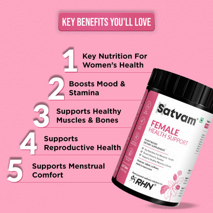 SATVAM Female Health Support (60 Tabs), Plant-Based Women's Nutrition