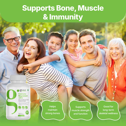GLIMLACH Calcium Magnesium Zinc with Vitamin D3 | Nutrient Tablets for Men and Women | Combination of Minerals and Vitamin D3 Tablets | Mineral and Vitamin Tablet Pack | 50 Tablets Pack