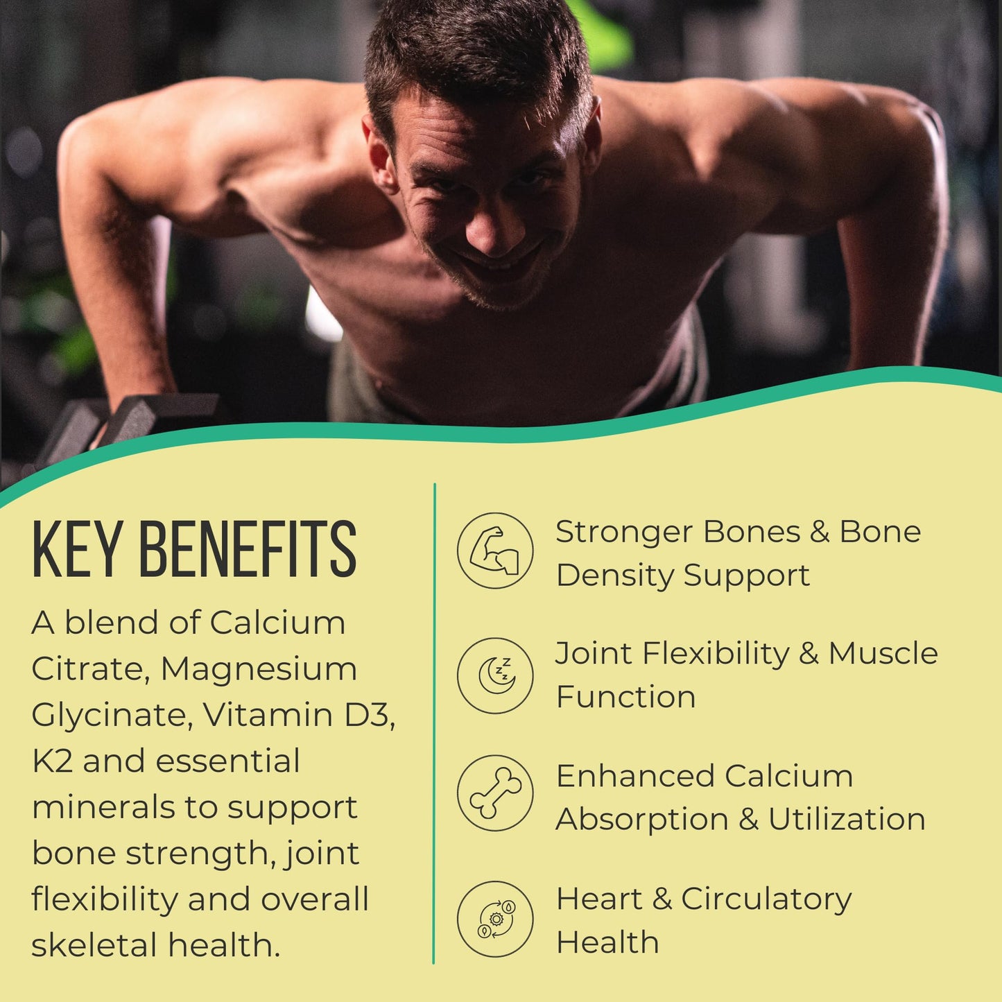 ANUPURAK Bone Density & Strength Calcium Supplement | D3 & K2 MK-7, Magnesium Glycinate, Zinc, Boron, B12 & Essential B Vitamins + 10B Probiotics | Joint, Muscle & Bone Support | 120 Veg Tablets