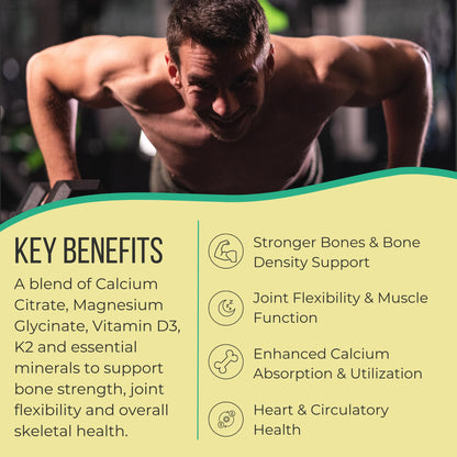 ANUPURAK Bone Density & Strength Calcium Supplement | D3 & K2 MK-7, Magnesium Glycinate, Zinc, Boron, B12 & Essential B Vitamins + 10B Probiotics | Joint, Muscle & Bone Support | 120 Veg Tablets