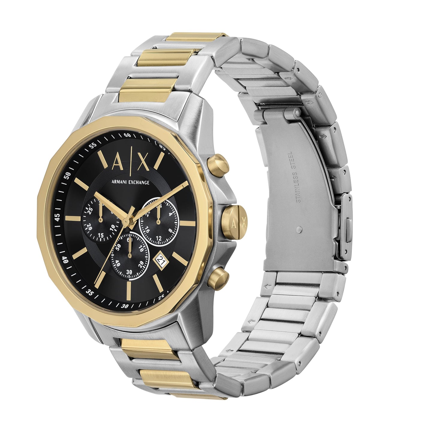 Armani Exchange Stainless Steel Analog Black Dial Men's Watch-Ax7148Set