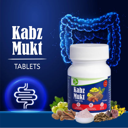 Kabz Mukt 30 Tablets Ayurvedic Constipation Relief | Supports Digestive Health | Clears Colon | Regulates Digestion | Addresses Low Fiber Diet (Pack of 3, Normal)