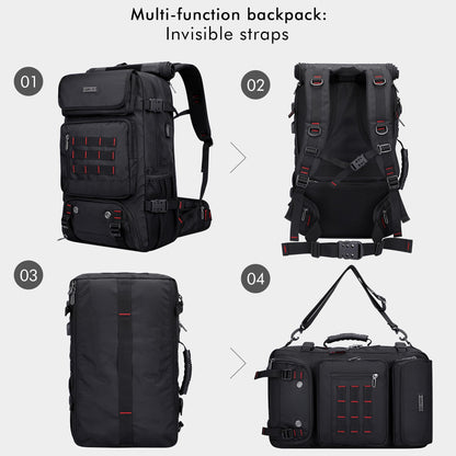 WITZMAN Carry on Travel Backpack for Men Airline Approved Convertible Nylon Luggage Backpack (B682 Balck)