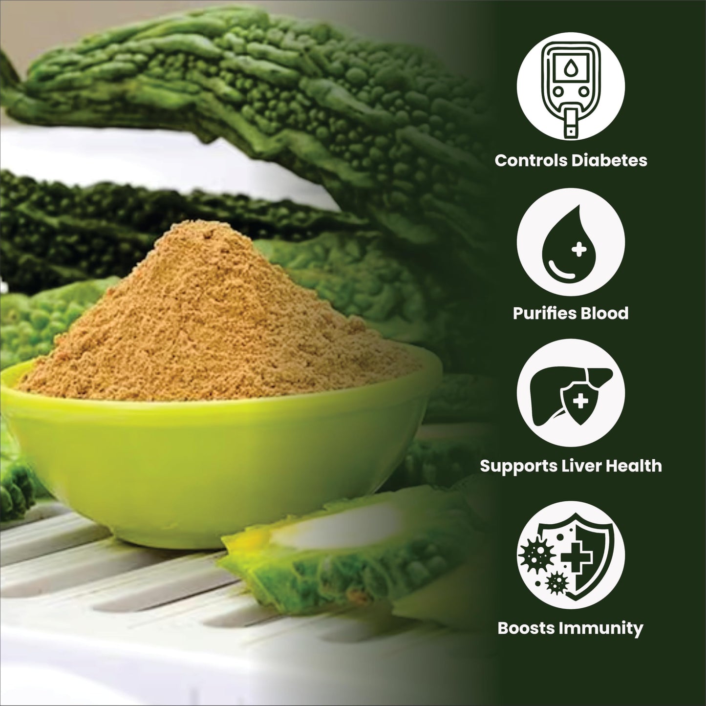 SMART ORGANICS Karela Powder Herbal Nutrition Plant Based Bitter Gourd Supplement for Daily Wellness Blood Sugar Balance Digestive Support and Metabolism Care (100gm)