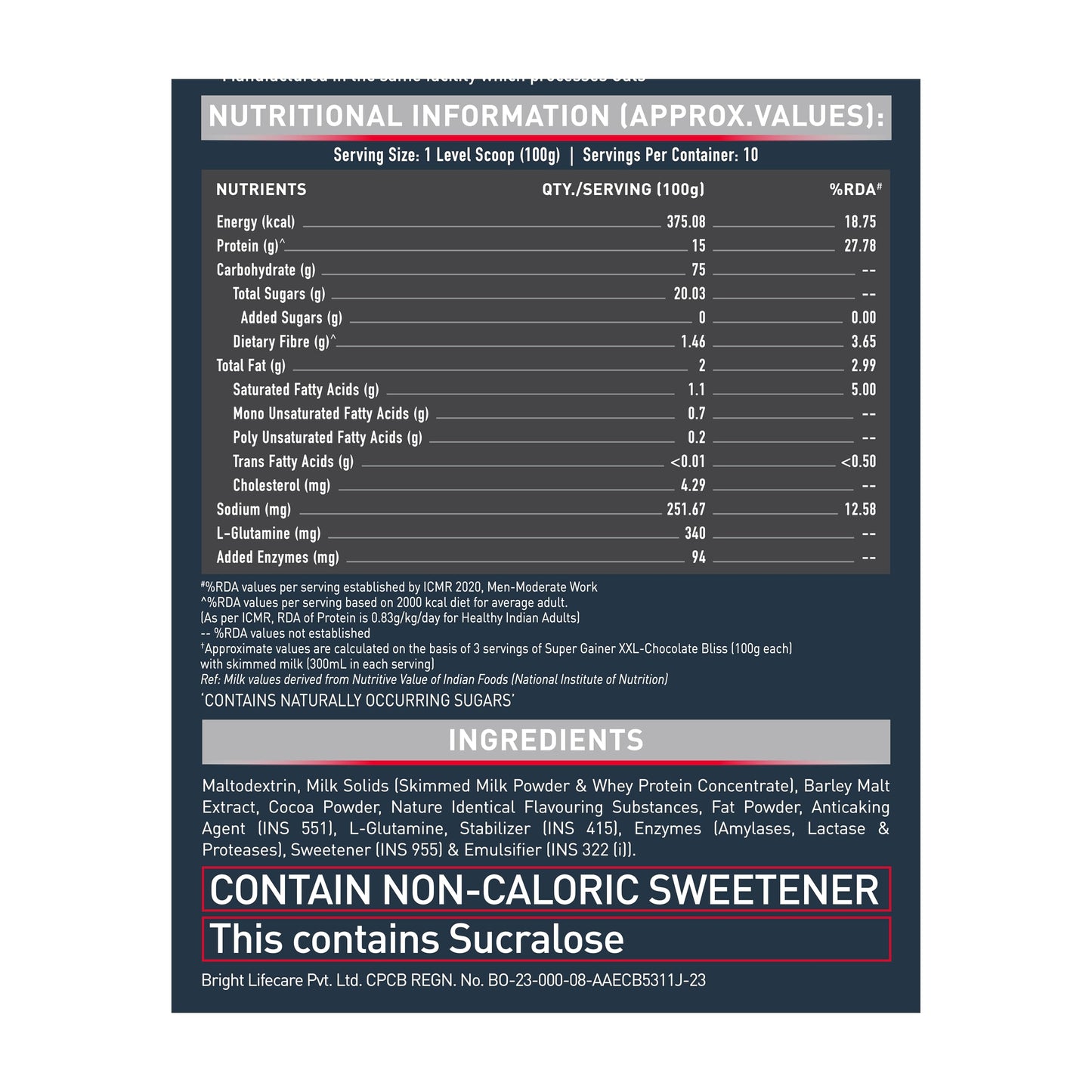 MuscleBlaze Super Gainer Xxl Powder (Chocolate Bliss,1 Kg / 2.2Lbs,10 S- image 5