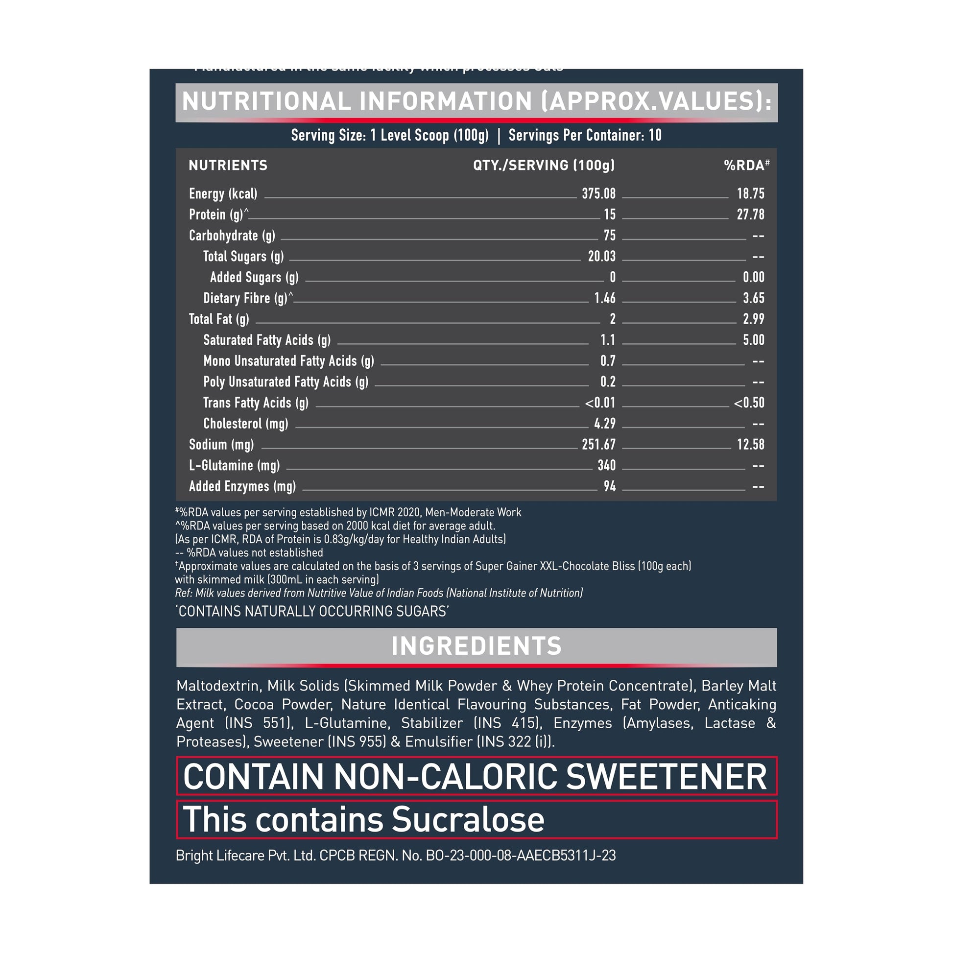 MuscleBlaze Super Gainer Xxl Powder (Chocolate Bliss,1 Kg / 2.2Lbs,10 S- image 5