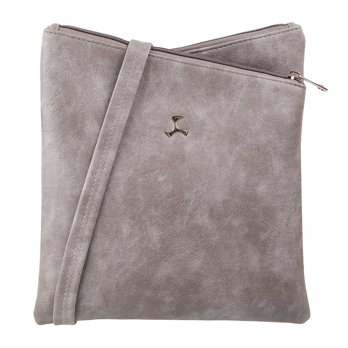 Mochi Women Grey Zip Top Sling Bag (66-7211)